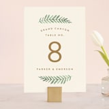 "Painted Ferns" - Table Numbers in Cream by Amy Kross - Front