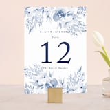 "Poetic Watercolor Flowers" - Table Numbers in Periwinkle by Qing Ji - Front