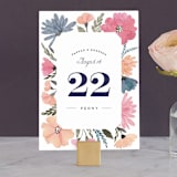 "Romantic Watercolor Flora" - Table Numbers in Dhalia by Petra Kern - Front