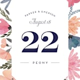 "Romantic Watercolor Flora" - Table Numbers in Dhalia by Petra Kern - Detail