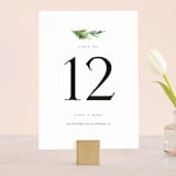 "Simple Pine Branches" - Table Numbers in Vanilla by Mere Paper - Front