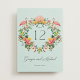 "Tropical Crest" - Table Numbers in Papaya by Susan Moyal - Front