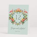"Tropical Crest" - Table Numbers in Papaya by Susan Moyal - Folded
