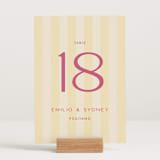 "palmetto" - Table Numbers in Lemon by Ellen Schlegelmilch - Displayed (stand not included)