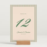 "Scripted" - Table Numbers in Emerald by Creo Study - Displayed (stand not included)