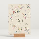 "whimsey floral" - Table Numbers in English Garden by Phrosné Barwood - Displayed (stand not included)