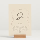 "The Swan" - Table Numbers in Buttercream by Helena Vitto - Displayed (stand not included)