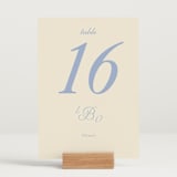 "Luxe" - Table Numbers in Ocean by Baumbirdy - Displayed (stand not included)