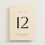 "French Whimsy Script" - Table Numbers in Champagne by Wallace Design Co. - Front