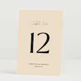 "French Whimsy Script" - Table Numbers in Champagne by Wallace Design Co. - Folded