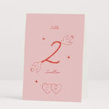 "The Bird Song" - Table Numbers in Peach by Helena Vitto - Folded