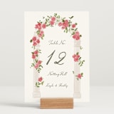 "Villa" - Table Numbers in Azalea by Everett Paper Goods - Displayed (stand not included)