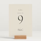 "monogram edit" - Table Numbers in Sandstone by Sara Hicks Malone - Displayed (stand not included)