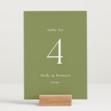 "Perriand" - Table Numbers in Moss by Megan Davis - Displayed (stand not included)