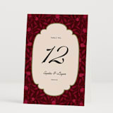 "Victorian Chic" - Table Numbers in Garnet by Morgan Kendall - Folded