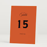 "Bold and Demure" - Table Numbers in Amaro by Claire - Folded
