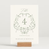 "Eternal Grace" - Table Numbers in Leaf by Sherley Ferreira - Displayed (stand not included)