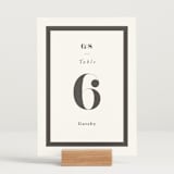 "monogram square" - Table Numbers in Charcoal by Lori Wemple - Displayed (stand not included)