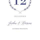 "United" - Table Numbers in Cobalt by Susan Brown - Detail