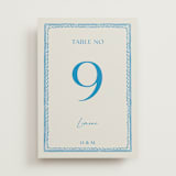 "Mediterraneo" - Table Numbers in Ocean by Pati Cascino - Front