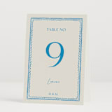 "Mediterraneo" - Table Numbers in Ocean by Pati Cascino - Folded