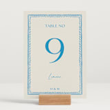"Mediterraneo" - Table Numbers in Ocean by Pati Cascino - Displayed (stand not included)