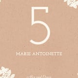 "Lace and Kraft" - Table Numbers in Kraft by Katharine Watson - Detail