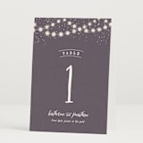 "Garden Lights" - Table Numbers in Plum by Hooray Creative - Folded