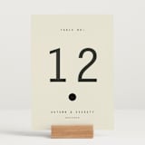 "Nonnette" - Table Numbers in Vanilla by Blustery August - Displayed (stand not included)