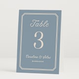 "Bevel Monogram" - Table Numbers in French Blue by Carolyn MacLaren - Folded