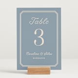 "Bevel Monogram" - Table Numbers in French Blue by Carolyn MacLaren - Displayed (stand not included)