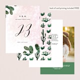 "Cacti" - Table Numbers in Rose Crystal by Cass Loh - Back of Card Options