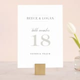 "Classical" - Table Numbers in Taupe by Jessica Williams - Front