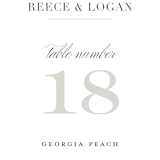 "Classical" - Table Numbers in Taupe by Jessica Williams - Detail