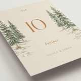 "Whispering Pines" - Table Numbers in Forest by Elly - Detail