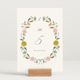 "botanical cameo" - Table Numbers in Swan by Lori Wemple - Displayed (stand not included)