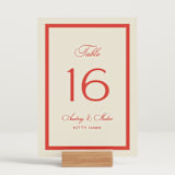 "Kitty Hawk" - Table Numbers in Lobster by Jackie Crawford - Displayed (stand not included)