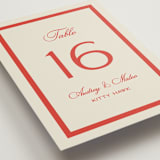 "Kitty Hawk" - Table Numbers in Lobster by Jackie Crawford - Detail