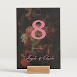 "renaissance" - Table Numbers in Mulberry by Kamala Nahas - Displayed (stand not included)