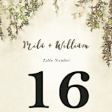 "English Countryside" - Table Numbers in Moss by Design Lotus - Detail