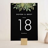 "Laurel of Greens" - Table Numbers in Midnight by Jennifer Wick - Front