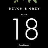 "Laurel of Greens" - Table Numbers in Midnight by Jennifer Wick - Detail