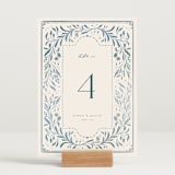"Porcelain" - Table Numbers in Delft Blue by Ashley DeMeyere - Displayed (stand not included)