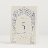 "Pavilion" - Table Numbers in Navy by Petra Kern - Folded