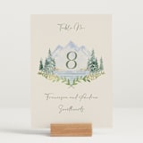 "Miniature Mountainscape" - Table Numbers in Summer by Petra Kern - Displayed (stand not included)