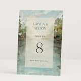 "Reflections" - Table Numbers in Lake by Lindsay Megahed - Folded