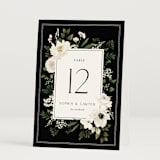 "Botanical Love" - Table Numbers in Black Tie by Susan Moyal - Folded
