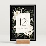 "Botanical Love" - Table Numbers in Black Tie by Susan Moyal - Displayed (stand not included)