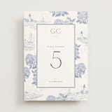 "Coastal Toile" - Table Numbers in Periwinkle by Jenna Holcomb - Front