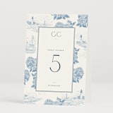 "Coastal Toile" - Table Numbers in Sea by Jenna Holcomb - Folded
